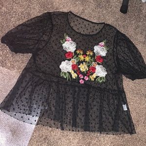 Mesh Peplum Top ❤️